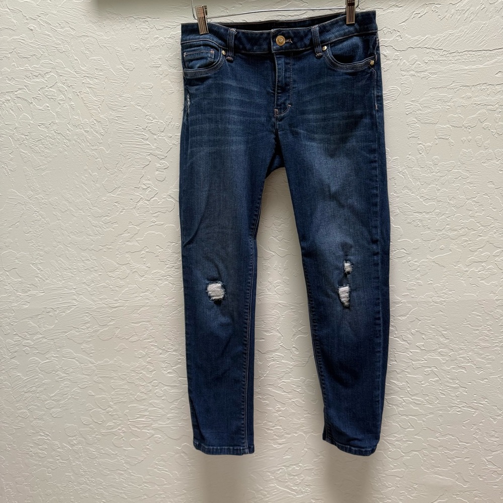 White House Black Market Jeans Slim Crop leg distressed Women's Size 6